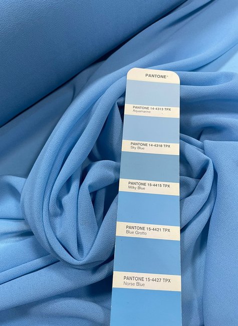 Mousseline Lisa Toque de Seda Azul Celeste